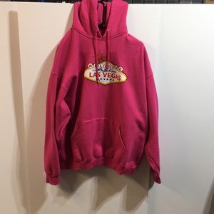Las Vegas vibrant Pink hooded pullover sweatshirt 2XL